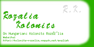 rozalia kolonits business card